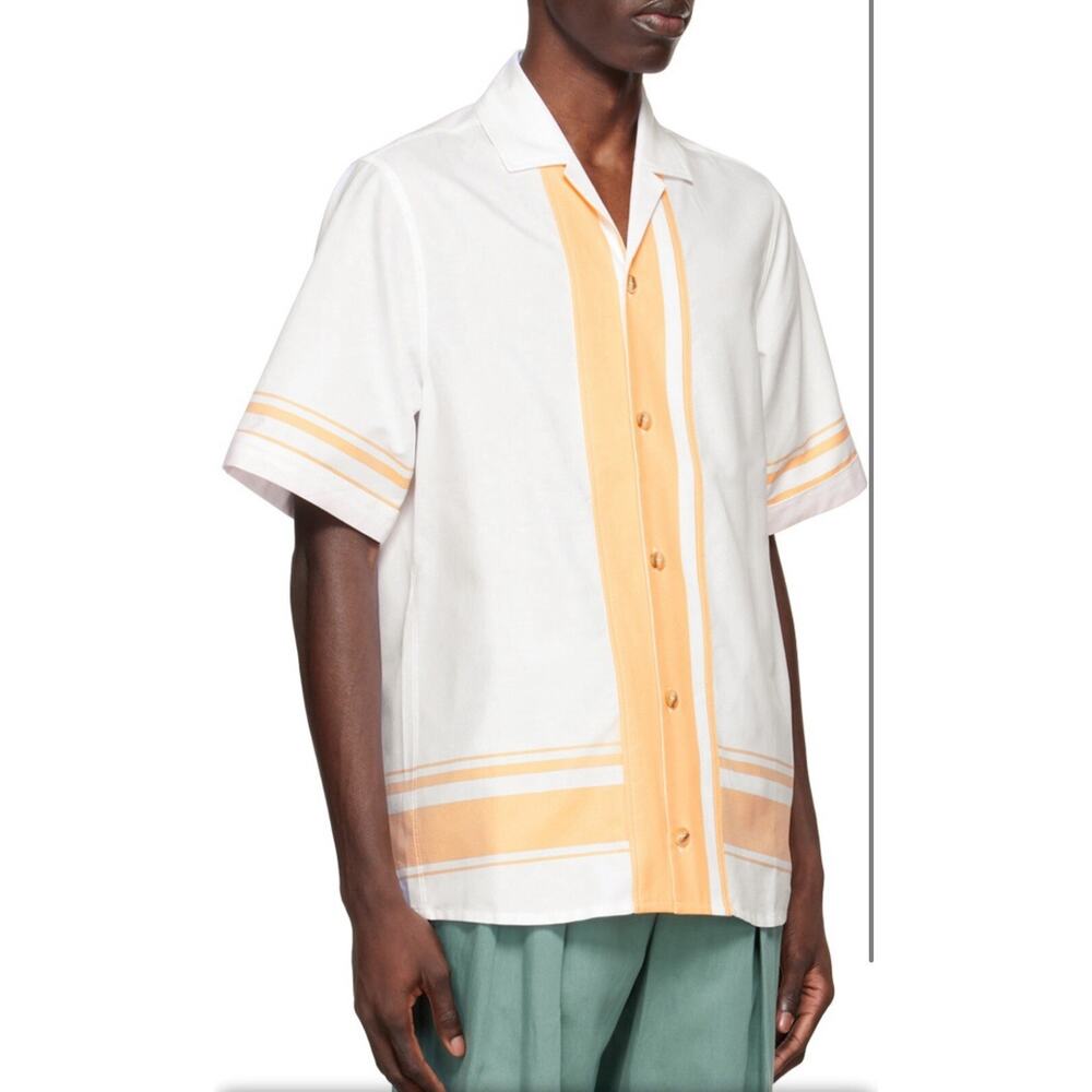 King & Tuckfield White Cotton Short Sleeve Shirt Size M